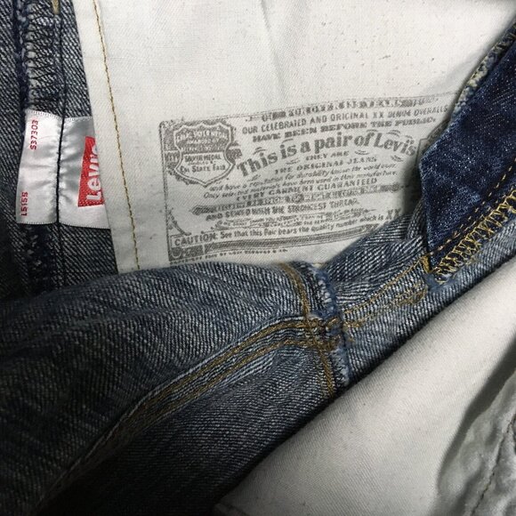 Levis Mens 501 Original Fit Blue Jeans size 36x30 Button Fly Cotton Denim - Picture 10 of 13